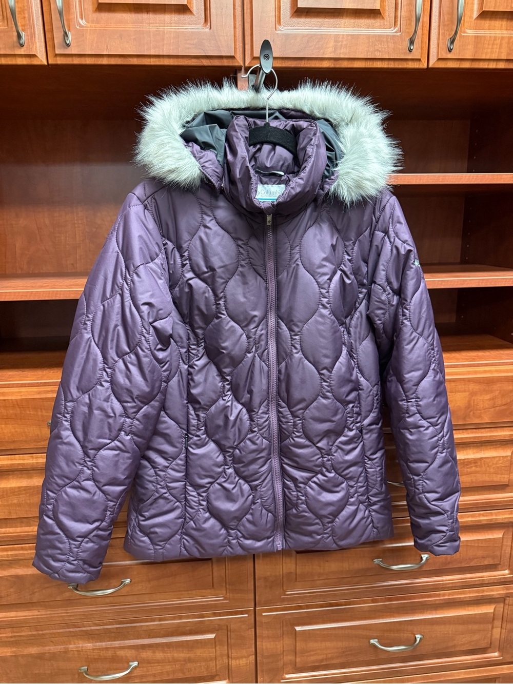 Like New Columbia Quilted Purple Winter Coat